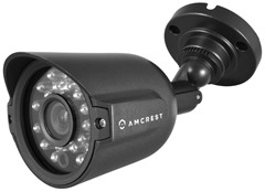 Wall mounted Amcrest outdoor camera